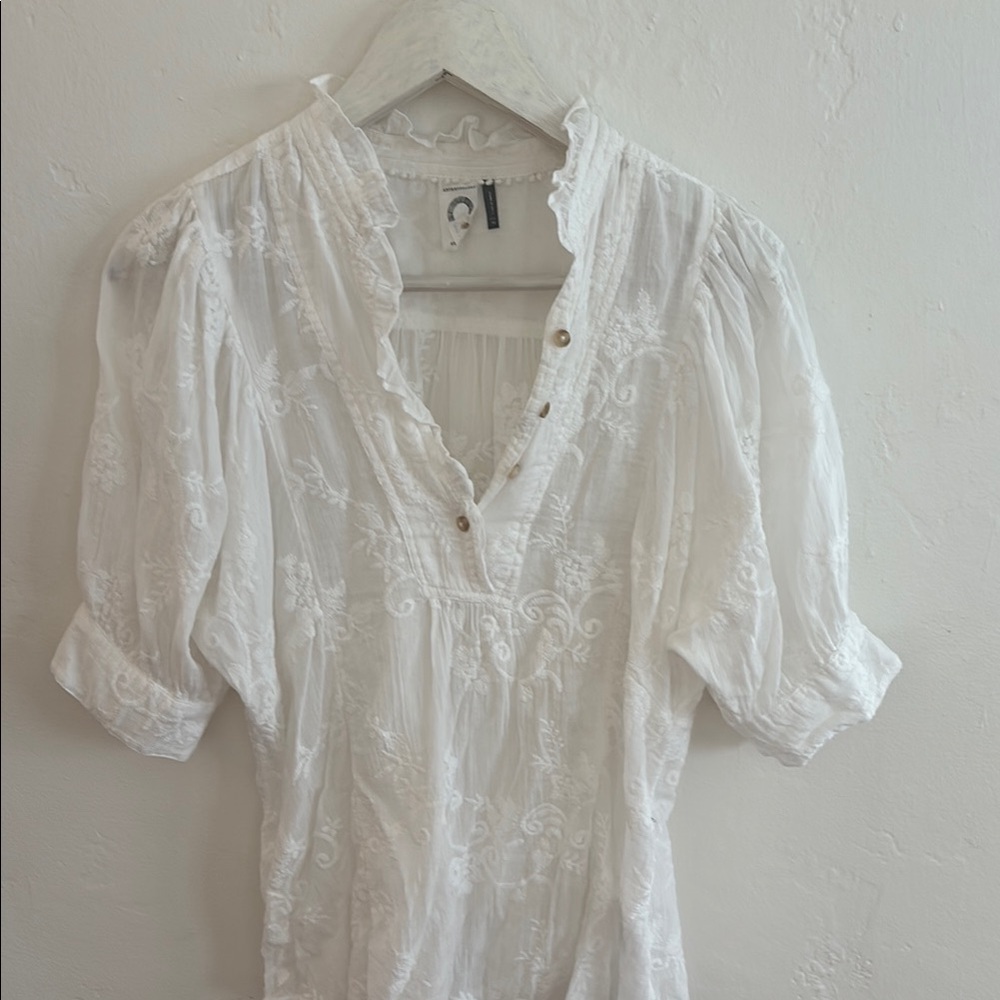 White Embroidered Blouse